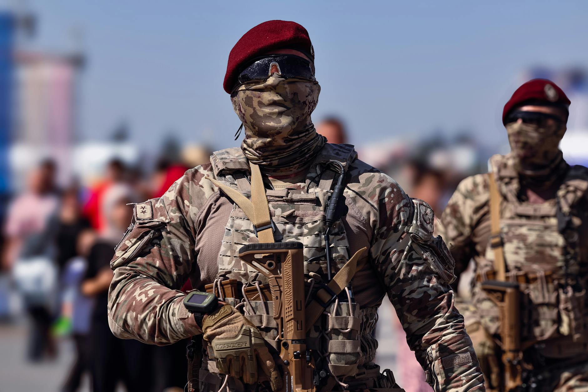 turkish commando soldiers on patrol outdoors